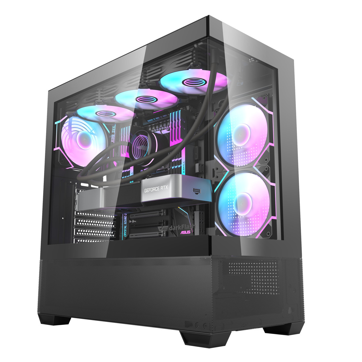 Dark Flash DS900 AIR ATX PANORAMIC DESIGN GAMING PC CASE 